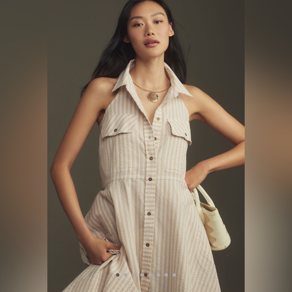 Pilcro Sleeveless Halter Swing Midi Dress | Anthropologie , Small